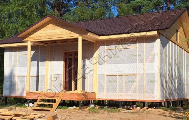 4 Каркасно-щитовой дом Д-3, 9x8.5м, 67.5 М², Ленинградская область, Лодейнопольский район, деревня Новая слобода (18)